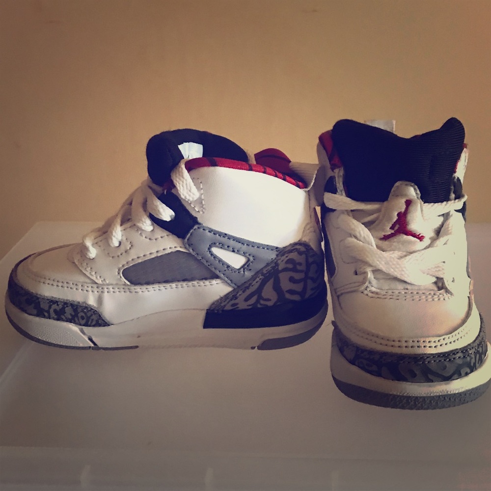 White Jordan Cement Spizike Toddler Sneakers